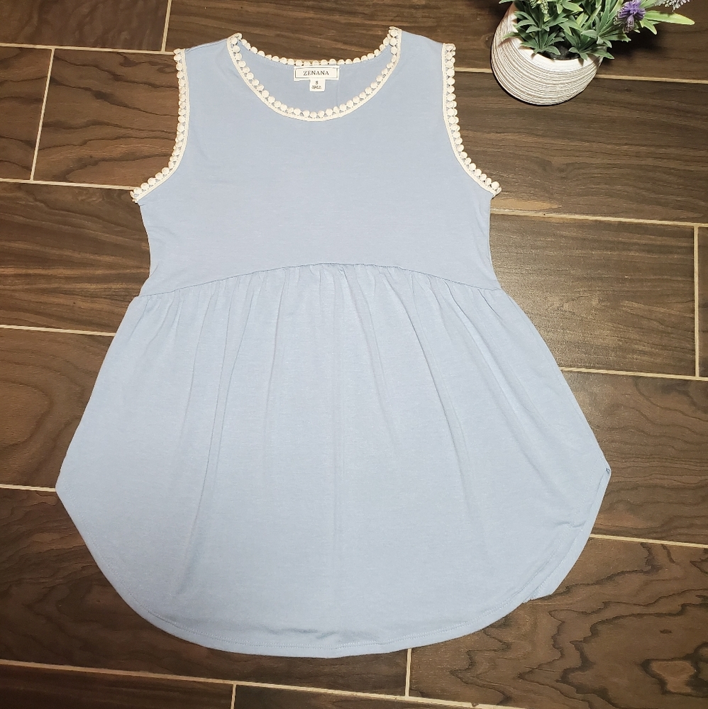 🌸MISSES & PLUS🌸 Empire Waist w/ PomPom Trim